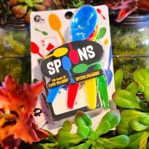 Deck of Cards And Colorful Spoons Set for Parties NIB